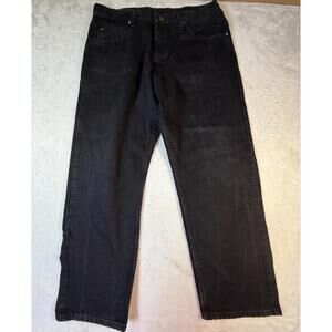 Wrangler Relaxed Fit Jeans Mens 36x29 Black Straight Leg
